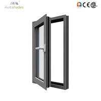 Ventana Abatible de Aluminio con Triple Acristalamiento y Rotura de Puente Térmico, Certificada por NFRC, Estilo Americano, Resistente a Huracanes, Multishades