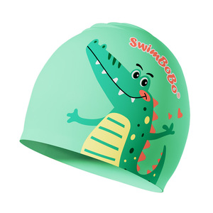 Gorro de natación de silicona para niños SwimBoBo, diseño de dibujos animados, impermeable, elástico, cómodo para niños, para nadar - Product Image 2