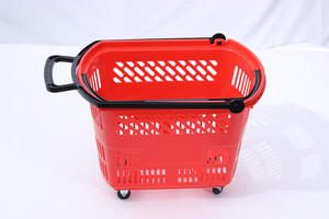 Cesta de Compras Rodante de Plástico de 35L para Supermercado, Económica, de Fabricante, en Venta - Product Image 4