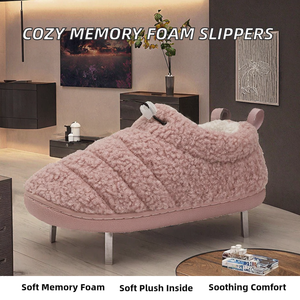 Zapatillas de casa ligeras y cómodas para mujer, con suela de espuma viscoelástica y TPR, forro de felpa y masaje para pies, ideales para otoño e invierno. - Product Image 2