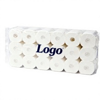 Rouleaux de papier toilette miniatures jetables pour hôtel, 2 plis, en pâte de bois vierge, logo personnalisé, OEM, papier hygiénique pour salle de bain