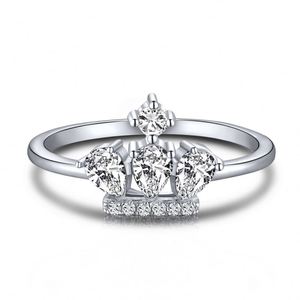 Dylam Custom 925 Sterling Silver <b>Couple</b> Cubic Zirconia Crown Shape Zircon Diamond Wedding Engagement <b>Rings</b> Jewelry Women <b>Ring</b> - Product Image 1