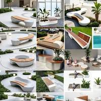 Mobilier commercial durable : Canapé, chaise en pierre, tabourets, et chaise œuf artistique de type galet pour parcs, places publiques et centres commerciaux
