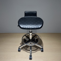 Meubles de laboratoire ergonomiques en polyuréthane PU, chaise de travail pivotante haute réglable avec base chromée pour salon de conférence, salle de test, tatouage