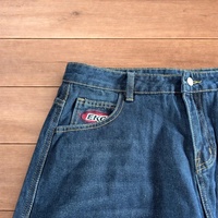 Jean cargo ample style vintage coupe skater respirant en tissu tissé pour l'hiver, streetwear hip-hop, bleu moyen