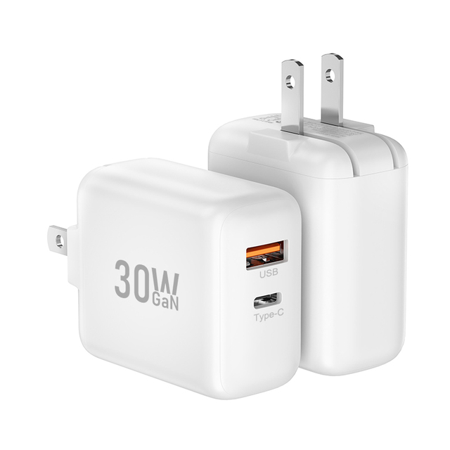 33W USB-C USB-A OEM Wall Charger 2-Port Adapter with EU US Plug 5V/3A Output PD Fast Charger for Mobile Phones
