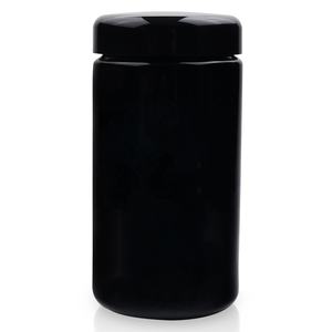 Fumoir — pot UV de <span class=keywords><strong>50</strong></span> ML avec hygromètre, accessoire de fumage, humidificateur, pot polyvalent noir foncé avec couvercle anti-enfant - Product Image 1