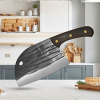 Couteau à découper Chef Star avec logo personnalisé Lame en acier inoxydable et au carbone Côtelettes d'os tranchantes Bois gravé au laser pour trancher les tomates