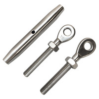 Tendeur de câble en acier inoxydable 316 de type JIS pour câble métallique, à œillets, à corps fermé