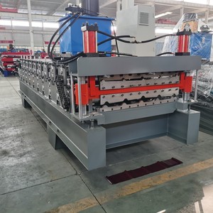 เครื่องขึ้นรูปม้วนกระเบื้องมุงหลังคาโลหะอลูมิเนียมเหล็กสองชั้นยาวสองชั้น - Product Image 1