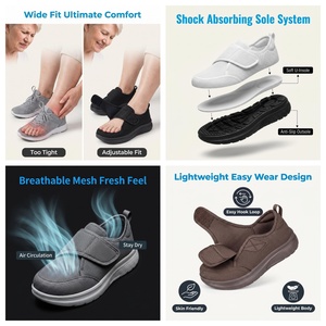 Chaussures médicales unisexes pour diabétiques, en tissu tissé avec caractéristiques anti-perforation et anti-écrasement en caoutchouc, pour hommes et femmes - Product Image 3