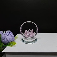 Nouvelle base décorative en verre cristal en forme de fleur de lotus pour ballon de basket, couleur rose, cadeau pour enseignant, fête des mères, voiture, salon, bureau