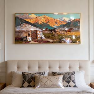 Pintura Decorativa Moderna para el Hogar, Arte de Pared 3D LED para Sala de Estar, Pintura de Paisaje Islámico, Pintura de Caballo Personalizada, Pintura de Porcelana de Cristal, Novedad - Product Image 6