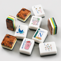 Ensemble de Mahjong de Luxe Personnalisé OEM en Acrylique, 160 Tuiles Gravées, Cadeau de Fêtes, Voyage de Fin de Semaine, Noël, Famille, Qualité Supérieure