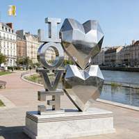 Sculpture de cœur en acier inoxydable moderne sur mesure RELONG pour la décoration