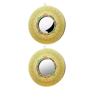 Artesanía cobre redondo brújula espejo colgante cobre redondo Bagua espejo hogar Feng Shui artículos colgante ornamento - Product Image 5