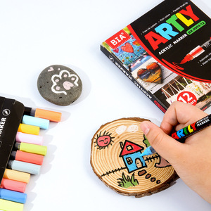 Cepillo oblicuo de marcador de arte para niños <span class=keywords><strong>impermeable</strong></span> acrílico para <span class=keywords><strong>Amazon</strong></span> marcador de líquido directo transfronterizo no tóxico apilable para - Product Image 4