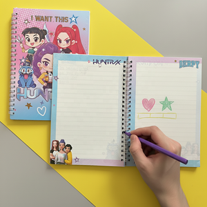 Ensemble <span class=keywords><strong>de</strong></span> carnets Kpop Demon Hunter Anime - Journal mignon à spirales pour étudiants, fournitures <span class=keywords><strong>de</strong></span> bureau, cadeau aléatoire 1/2/4 pièces - Product Image 4