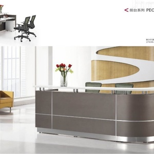 Hot/best Selling Design Plans l Shaped Front <b>Desk</b> White Reception Counter - Product Image 3