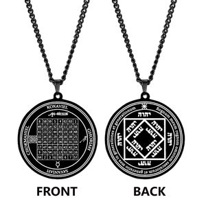 Collar con Colgante de Acero Inoxidable Amuleto Sello de la Llave de Salomón Tercer Pentáculo del Sol Talismán Cuadrado Mágico de Esoterismo Wicca - Product Image 3