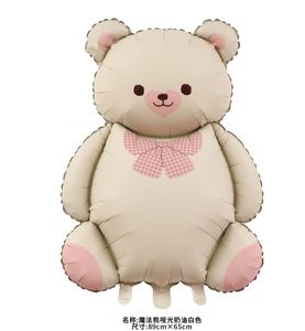 Baby Shower decoración de fiesta de San Valentín 3D cromo mate oso amor globo Pastel Retro oso amor globo de aluminio - Product Image 3