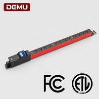 PDU de Gabinete Personalizado 1U con Carcasa de Aluminio Roja, 12 Tomas de Corriente Estadounidenses, Interruptor de 3 Polos, Regleta de Alimentación para Rack de 380V 63A 41kW