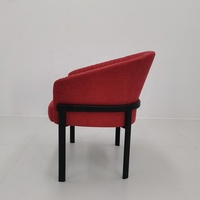 Chaise de restaurant commerciale rembourrée en tissu avec structure métallique, chaise de café en mousse haute densité