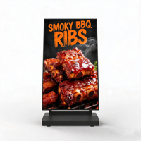 Señalización Digital Semi Exterior con Ruedas, Pantalla Publicitaria de 43 y 49 Pulgadas con Batería, Soporte de Piso para Stand de Ferias Comerciales