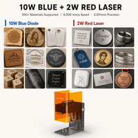 Mesin Pengukir Laser Vmyth Genesis M1 Dual Light Source 2W+10W untuk Perhiasan, Kerajinan DIY, Kulit Baru, Kayu, Plastik, Logam, Batu