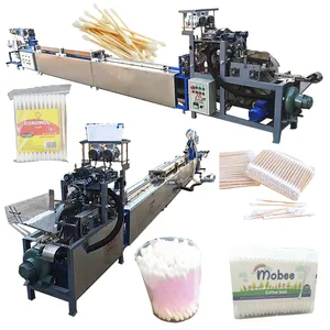 Usine bon prix pôle bébé coton-tige ligne de production coton-tige tiges faisant la machine