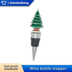 Christmas Wine Stoppers Resin Plastic Bottle Stopper With Santa Snowman Tree Design For Holiday Decor - Product Image 4