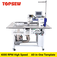 Máquina de Coser por Patrones TOPSEW TS-MA530 con Módulo de Succión, Cosedora Inteligente de Plantillas para Bolsillos de Jeans y Solapas de Camisetas