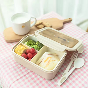 Bento <b>Boxes</b> With Spoon and Fork for Adults Children Food Grade Pp <b>Plastic</b> Durable Bento <b>Lunch</b> Box for Kids - Product Image 2