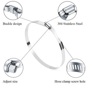 Kinglin Einstellbare 21-38mm 27-51mm Rohrs chelle Schnecken getriebe 201 304 Edelstahl Amerikanische Schlauchs chellen - Product Image 4