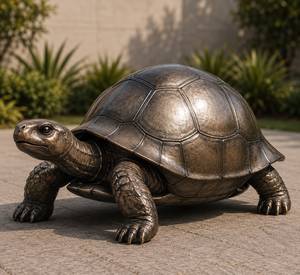 Grande statue de tortue en bronze grandeur nature, design célèbre, sculpture animale pour jardin extérieur, parc, paysage, décoration de cour - Product Image 1