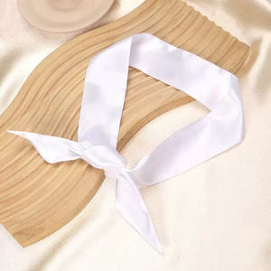 Pañuelo Delgado de Seda Naranja de Diseño para Adorno de Bolso y Cinta Decorativa para Sombrero de Paja de Playa - Product Image 4