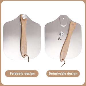 Ustensiles de cuisine, <span class=keywords><strong>pelle</strong></span> à pizza ronde de grande taille avec manche en <span class=keywords><strong>bois</strong></span>, <span class=keywords><strong>pelle</strong></span> et spatule à pizza en aluminium <span class=keywords><strong>pour</strong></span> <span class=keywords><strong>four</strong></span>, cuisson du pain fait maison - Product Image 3