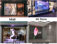 Flexibler Transparenter Holographischer 3D LED-Film Werbe-LED-Display Glas-Klebefolie Superdünner LED-Bildschirm für Glasfenster