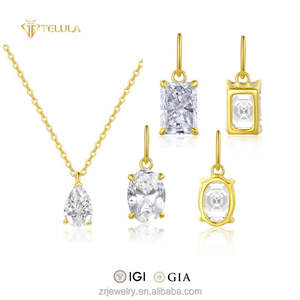 Collier de diamants de laboratoire synthétiques Certifié IGI 1-5ct <span class=keywords><strong>Solitaire</strong></span> Collier de diamants cultivés en laboratoire Or 14K 18K Vente en gros OEM - Product Image 1