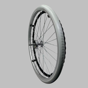 Roue arrière de fauteuil roulant 24 pouces 22 pouces, pneu plein, moyeu de style japonais, caoutchouc gris clair, accessoire pour équipement de fitness - Product Image 1
