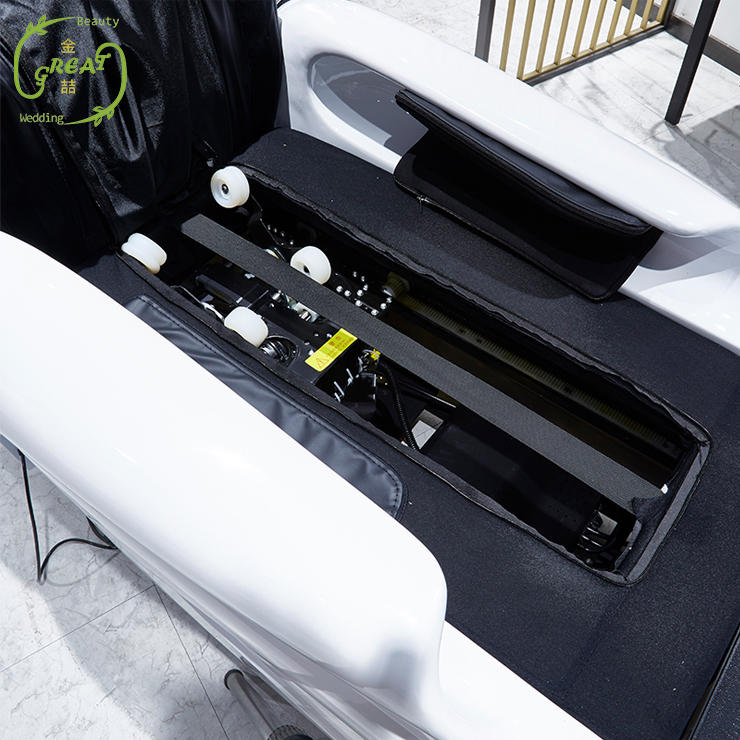 Great Foshan Factory Best Sale Equipment Shampoo Chair Electric Luxury Massage Hair Washing Unit For Barber Shop