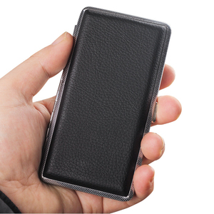 Manufacture Ship Faster PU Slim Black Custom logo Cigarette Case Promotional Gift Cigarette Box Cheaper