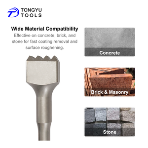 Sds Max bushing công cụ <span class=keywords><strong>bit</strong></span> 1-3/4 "x 9", 16 răng thép đầu bê tông đúc dùng đục cho bề mặt roughening và lớp phủ loại bỏ - Product Image 5