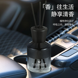 Car Perfume <b>Reed</b> <b>Diffuser</b> Glass Bottle 90 120 Days Lasting Fragrance <b>For</b> Car Center Console Aroma Freshener - Product Image 1