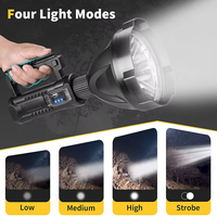 Lampe torche puissante XHP 50 LED, robuste, rechargeable par USB, lampe de recherche, lampe de travail et de camping avec faisceau puissant et chargeur USB