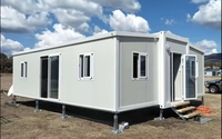 Maison conteneur extensible durable de 20 pieds ou 40 pieds, 2 chambres, préfabriquée, modulaire, avec balcon, à double étage, en kit, pour bureau à domicile