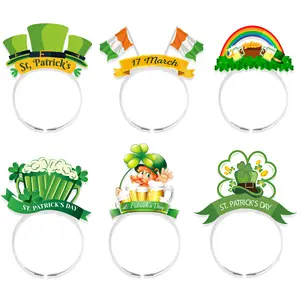 Faixa de cabeça decorativa para festa infantil, faixa de cabeça verde decorativa para festival irlandês