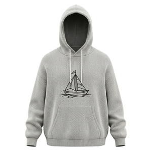 Sudadera con Capucha Personalizada al por Mayor, Color Azul Invernal, Bordada, de Punto, Mangas Largas, con Cordón, Bolsillo Tipo Canguro, Ecológica, de Secado Rápido - Product Image 5