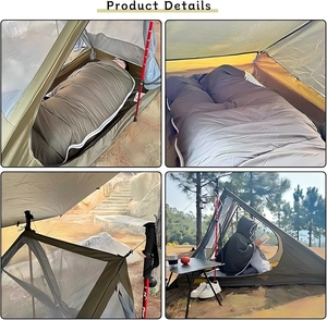 Tente en maille ultralégère personnalisée de 0,9 kg pour une personne, tente portable à armature en A pour la randonnée, le trekking et le camping - Product Image 5
