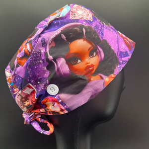 <strong>Women</strong> Scrub <strong>Caps</strong> Surgical <strong>Caps</strong> with Buttons Working Adjustable Sweatband Bouffant Hats Cartoon - Product Image 2